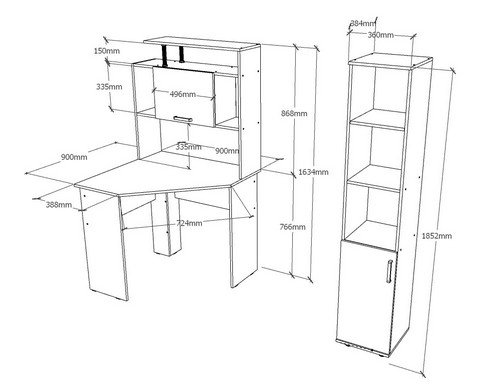 Стол компьютерный Джаз-19 дуб сонома