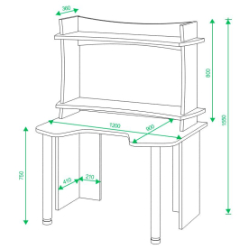 Письменный стол СКЛ-Игр120 БЕ+НКИЛ120ВЛ