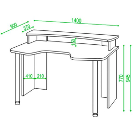 Письменный стол СКЛ-Игр140 ЧБЕ