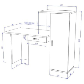 Письменный стол СКЛ-ПРЯМ100+ШК ВК