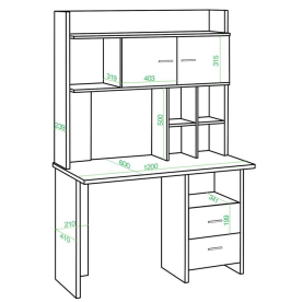 Письменный стол СКЛ-Прям120