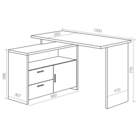 Письменный стол СКЛ-ПРЯМ120+ТБЛ КБЕ