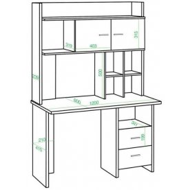 Письменный стол СКЛ-Прям120Р