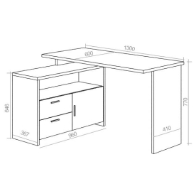 Письменный стол СКЛ-ПРЯМ130+ТБЛ КБЕ