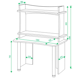 Письменный стол СКЛ-Софт120 К +НКИЛ120ВЛ