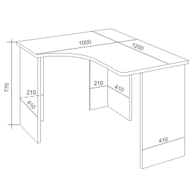 Письменный стол СКЛ-Угл120 В ПРАВ