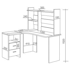 Письменный стол СКЛ-Угл130+НКЛ-130 БЕК