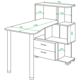 Письменный стол Валевро-5-3СТ-2