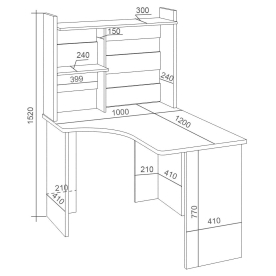 Письменный стол СКЛ-Угл120+НКЛ-100 Н ЛЕВ