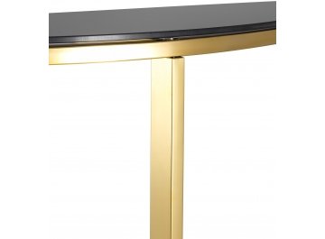 Консольный столик Вэон 115 стекло черное / сталь золото