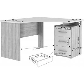 Письменный стол Лайт К4 белый / белый