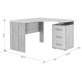 Письменный стол Лайт К4 дуб крафт золотой / белый