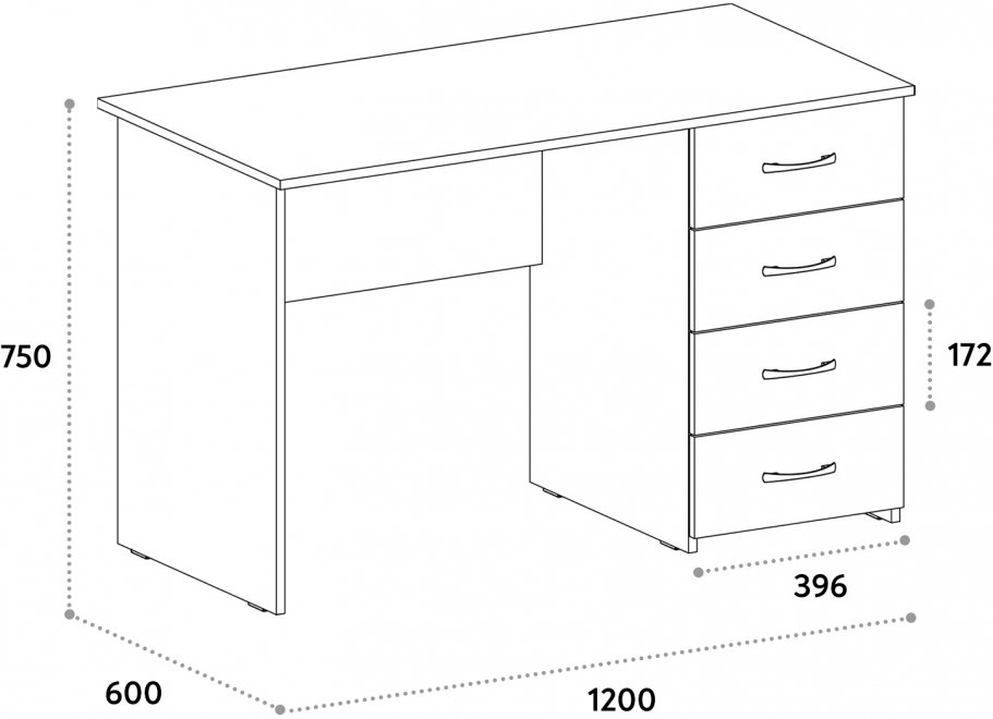 Письменный стол С-111К блэквуд сатиновый