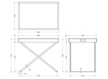Сервировочный столик KFG134 матовый / золото