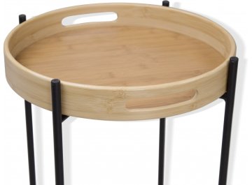 Сервировочный столик SHT-CT30 черный муар / прозрачный лак