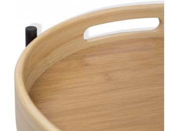 Сервировочный столик SHT-CT30 черный муар / прозрачный лак