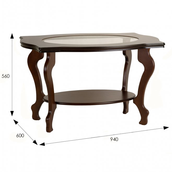 Журнальный стол Берже-1С темно-коричневый