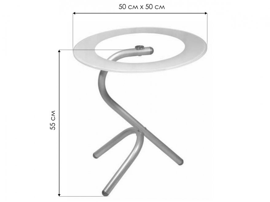 Журнальный стол Дуэт 5 алюминий / прозрачный / матовый
