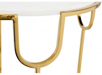 Журнальный столик Арег белый мрамор / золото