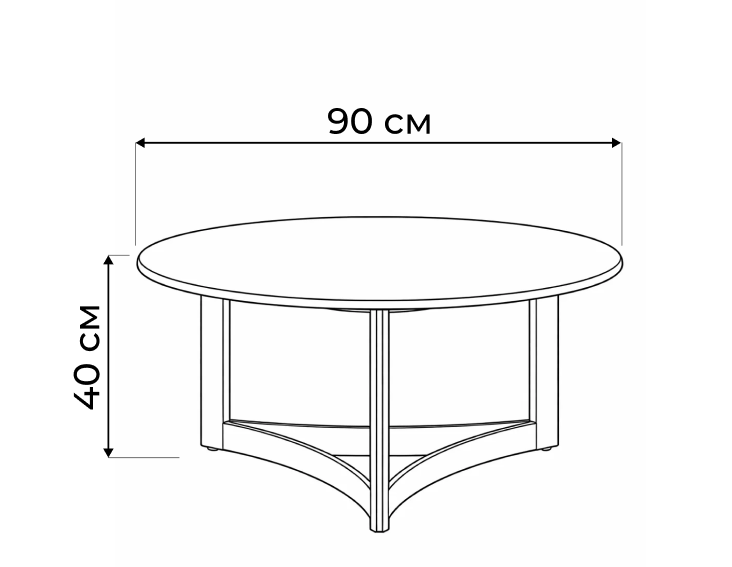 Журнальный столик Селин 90x90 белый / золотой