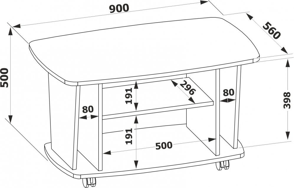 Журнальный столик СЖ-3 дуб сонома