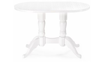 Стол деревянный обеденный Адней белый / рисунок