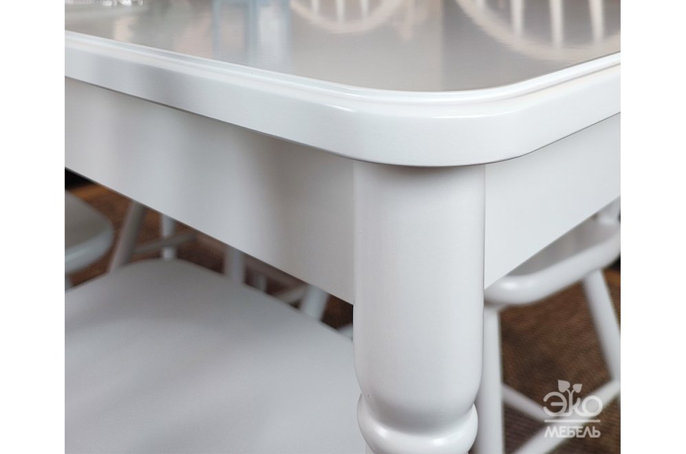 Деревянный стол Альянс 130x80x75 белая эмаль