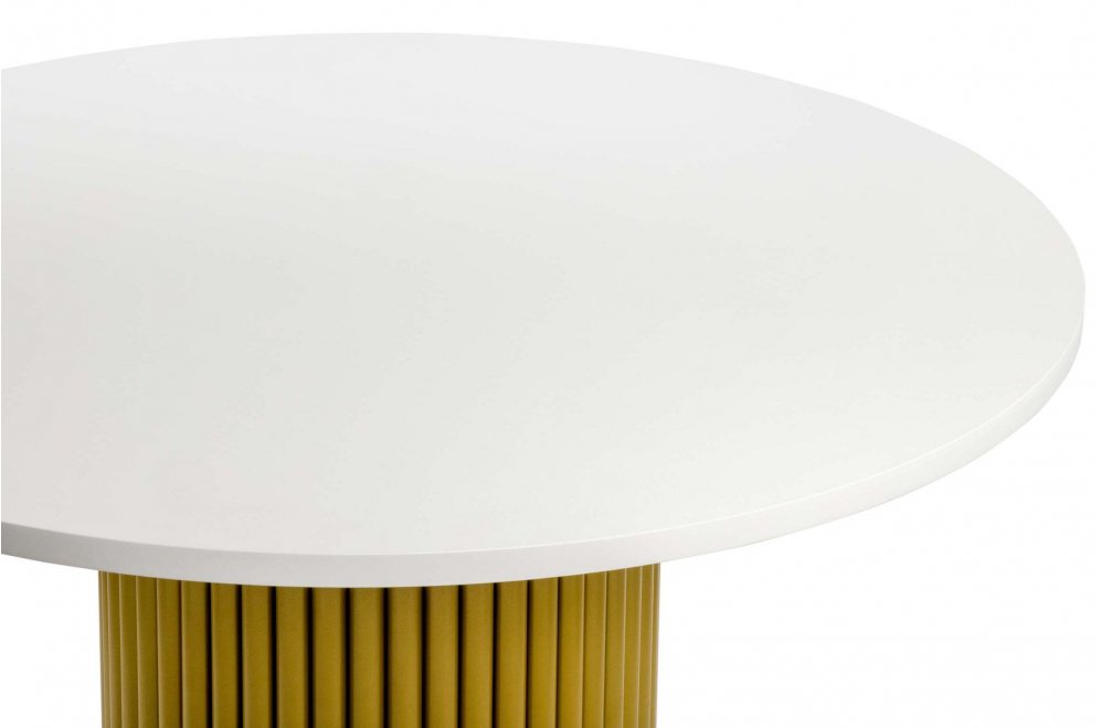Деревянный стол Барел 90 белый / золото