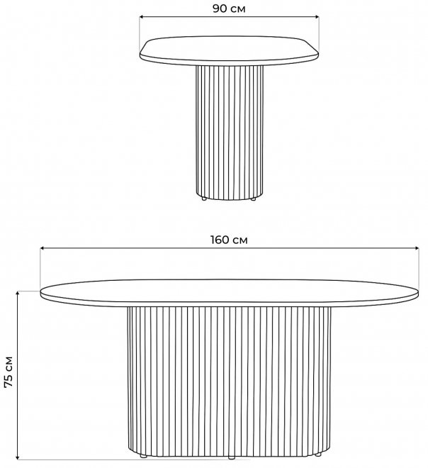 Деревянный стол Барон О 160 х 90 дуб кантри / черный