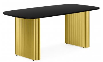 Деревянный стол Бавария B 180 х 90 черная пленка шагрень / золото