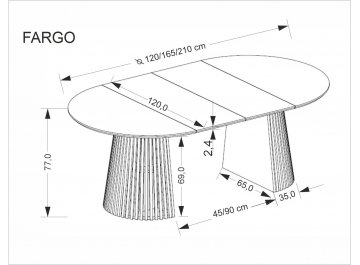 Деревянный стол Fargo 120-210/120