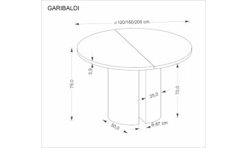 Деревянный стол Garibaldi раскладной 120(200) дуб натуральный