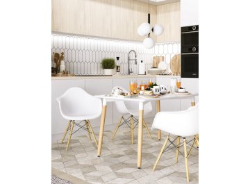 Обеденный стол Ларвик 120*80 белый на дер. ножках