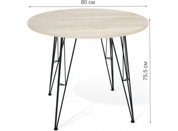 Обеденный стол SHT-T5 черный муар / дуб беленый