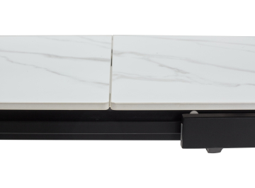 Раздвижной стол Сorner 120 sintered stone matt white marble / black