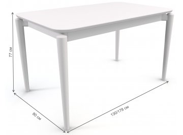 Раздвижной стол Vasto 1300 прямоугольный 130/178x80x77 белый матовый