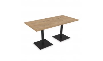 Деревянный обеденный стол EXTEND-120 teakwood/черный
