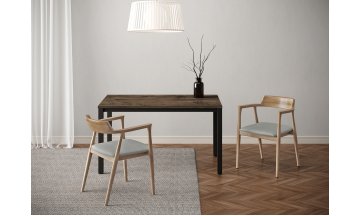 Стол деревянный обеденный LANCH basalt/черный