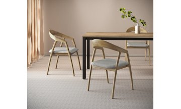 Стол деревянный обеденный LANCH teakwood/черный