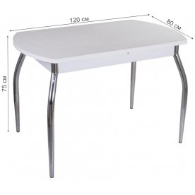 Стол Альфа ПО-1 КМ белый / камень 04 / ножка 01