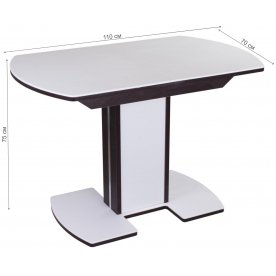 Стол Альфа ПО КМ венге / камень 04 / ножка 05 венге / белая