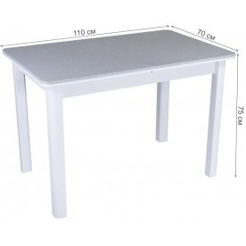 Стол Альфа ПР КМ белый / камень 07 / ножка 04 белая