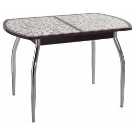 Стол Чинзано ПО ст-2, кремовый с узором венге / молочный дуб ножка из МДФ 07