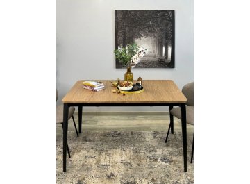 Обеденный стол KENNER KS1200 черный/дуб темный