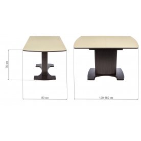 Стол Hellen-2 венге / кремовое стекло