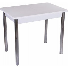 Стол кухонный Альфа ПР КМ белый / камень-04 / ножка 02 хром