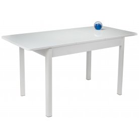 Стол Lionel-1 белый / белое стекло / вкладка стекло