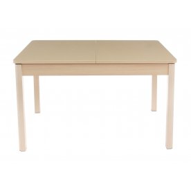 Стол Lionel-2 дуб молочный / кремовое стекло / вкладка стекло