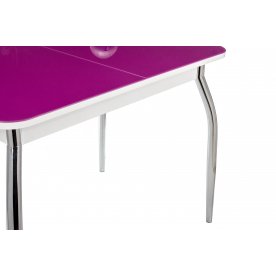 Стол Monro-1 белый / лиловое стекло / вкладка стекло