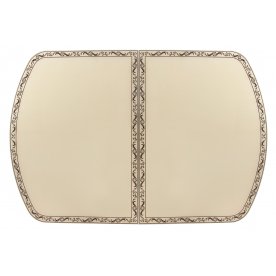 Стол Monro-2 венге / кремовое стекло узор 3 коричневый / вкладка стекло